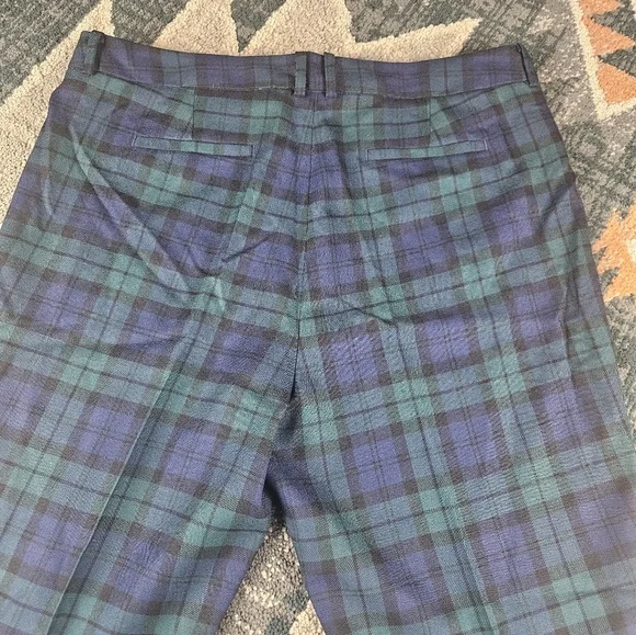 Brooks Brothers, red fleece green&blue plaid women dress  pants. - Picture 4 of 10